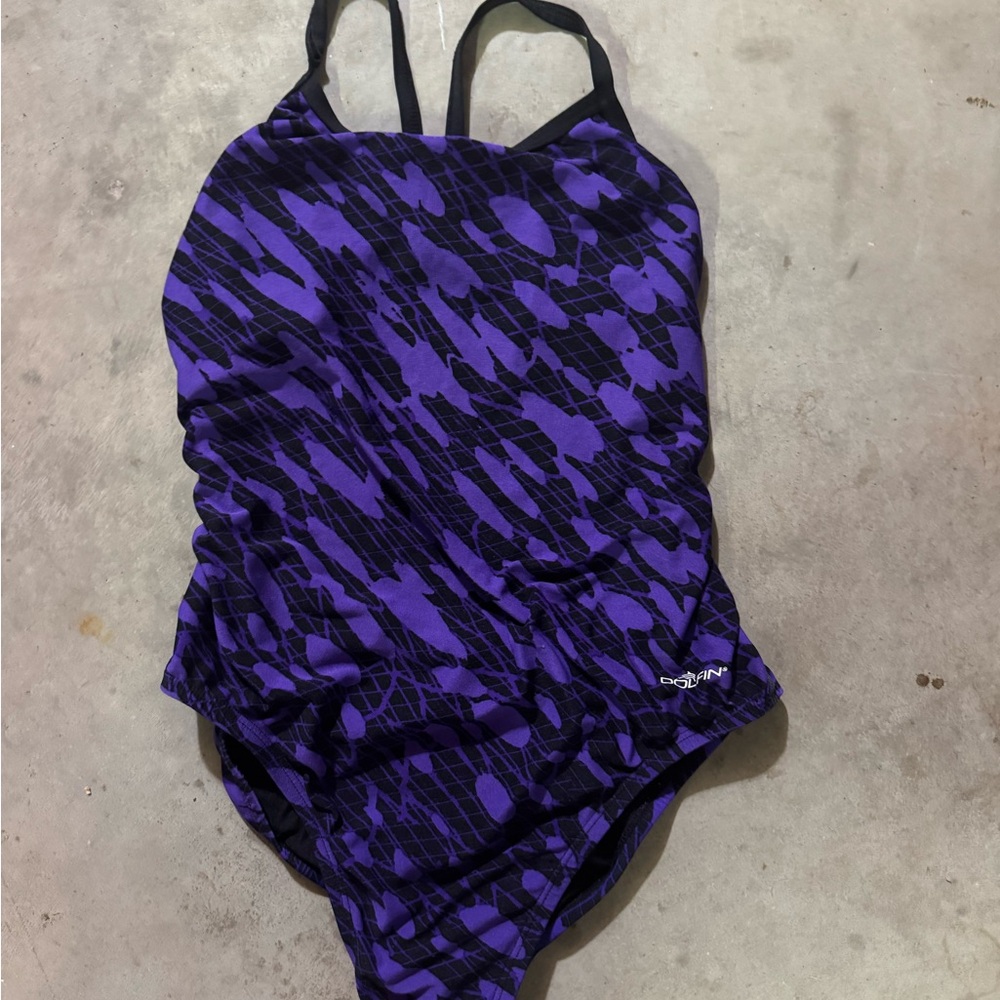 Dolfin Purple and Black Patterned Swimsuit